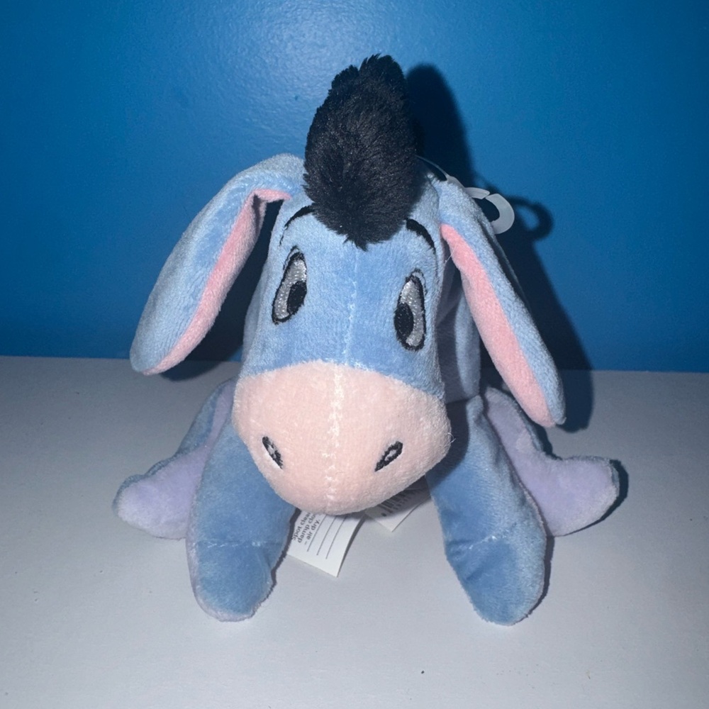 Disney Eeyore Plush - Blue and Pink Soft Stuffed Donkey